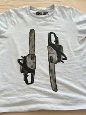Joshua Jamal Chainsaw Graphic T-Shirt White